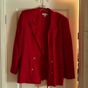 Size 12 Talbots Red Blazer with Gold Buttons